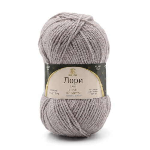 Пряжа Камтекс 'Лори' 50гр.170м. ( акрил 45%, нейлон 30% ПЭ 25%) (008 серебристый) КАМТЕКС