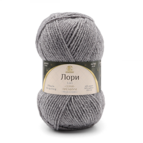 Пряжа Камтекс 'Лори' 50гр.170м. ( акрил 45%, нейлон 30% ПЭ 25%) (169 серый) КАМТЕКС
