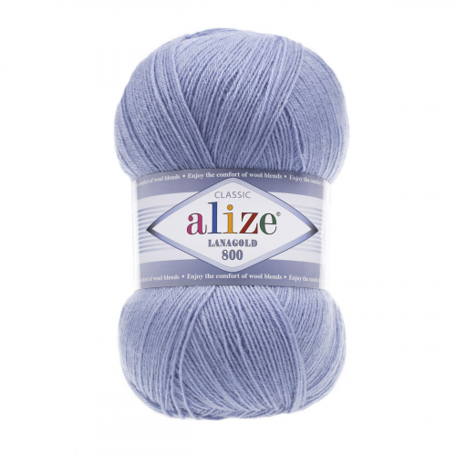 Пряжа ALIZE 'Lanagold 800' 100гр.,730м (49%шерсть, 51%акрил) (40 голубой) Alize