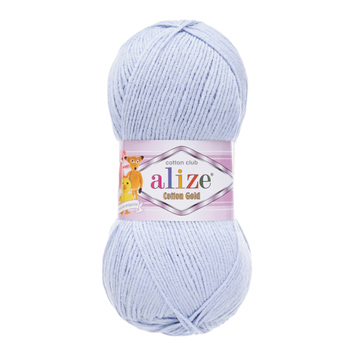 Пряжа ALIZE 'Cotton gold' (55%хлопок,45%акрил)ТУ (513 кристально-синий) Alize