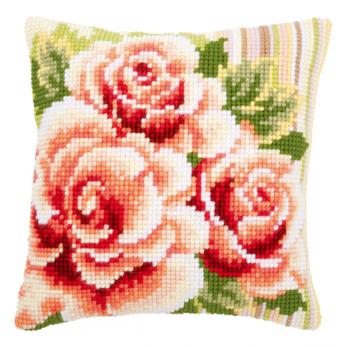 PN-0147148 Подушка Vervaco 'Розовые розы I' 40x40см