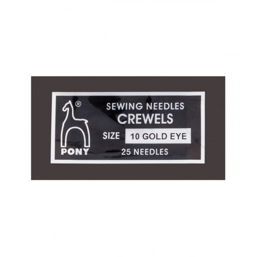 04160 Иглы ручные для вышивания и шитья Crewels с золотым ушком № 10, 25 шт PONY