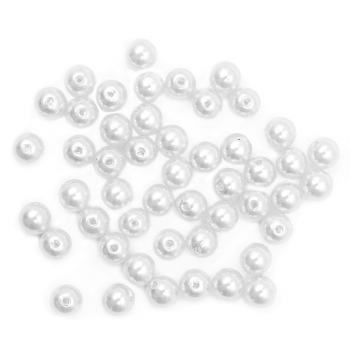 Бусы круглые, пластик, 10 мм, упак./25 гр., Astra&Craft (001 NL белый)