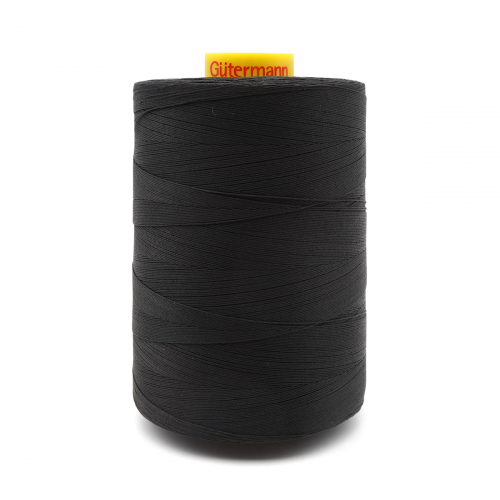 702358 Нить Mara 30/3000 м для отстрочки, 100% полиэстер Gutermann (000 черный) Guetermann