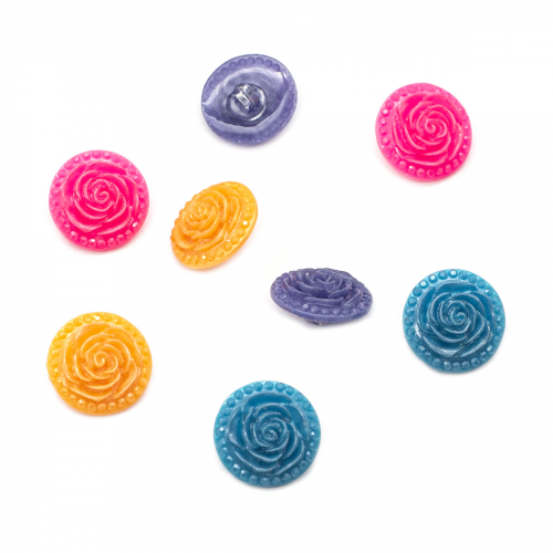 Пуговицы 'Розочки', набор 4 цвета, 8 шт (микс 1) Magic Buttons