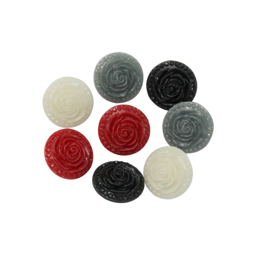 Пуговицы 'Розочки', набор 4 цвета, 8 шт (микс 3) Magic Buttons