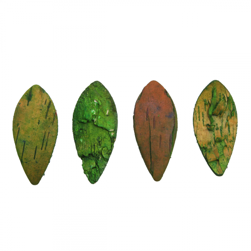 YW209 Декоративные элементы из коры дерева 'Капельки', 5см, 30шт/уп (зеленый) АЙРИС