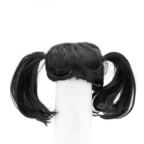 Волосы для кукол QS-15, диаметр 10-11см (черные) АЙРИС