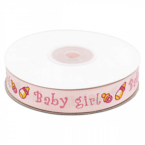 Лента репсовая 'Baby-girl' 1,5см*22,86м АЙРИС