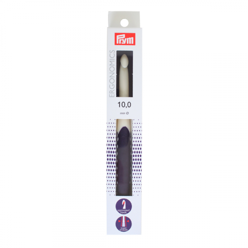 218492 Крючок для вязания 10,0мм/18см, Ergonomics Prym