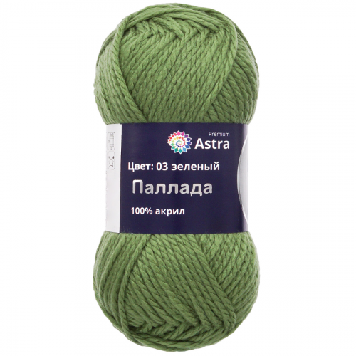 Пряжа Astra Premium 'Паллада' 100гр. 100м (100% акрил) (03 зеленый)