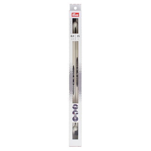 190361 Спицы прямые 8,0мм/35см 2шт, Ergonomics Prym