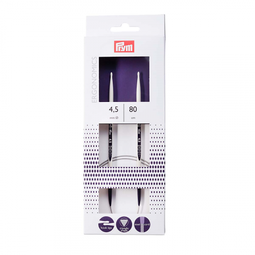 215805 Спицы круговые 4,5мм/80см, Ergonomics Prym