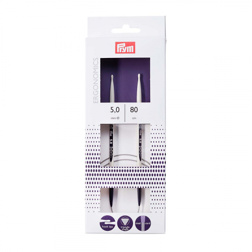 215806 Спицы круговые 5,0мм/80см, Ergonomics Prym