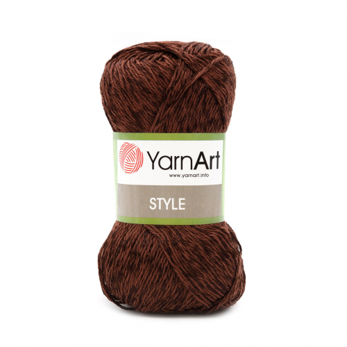 Пряжа YarnArt 'Style' 50гр 185м (67% хлопок, 33% вискоза) (672 темно-коричневый)