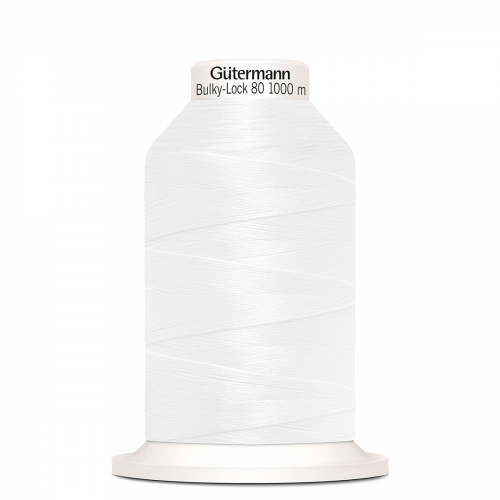 15 Нить Bulky-Lock 80/1000 м оверлочная текстурированная, 100% полиэстер Gutermann 730808 (800 белый) Guetermann