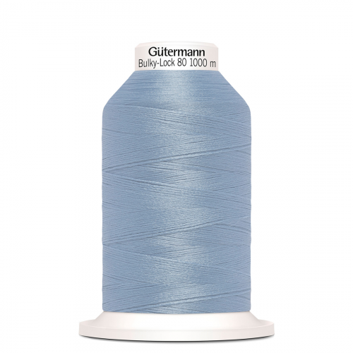 15 Нить Bulky-Lock 80/1000 м оверлочная текстурированная, 100% полиэстер Gutermann 730808 (143 серо-голубой) Guetermann