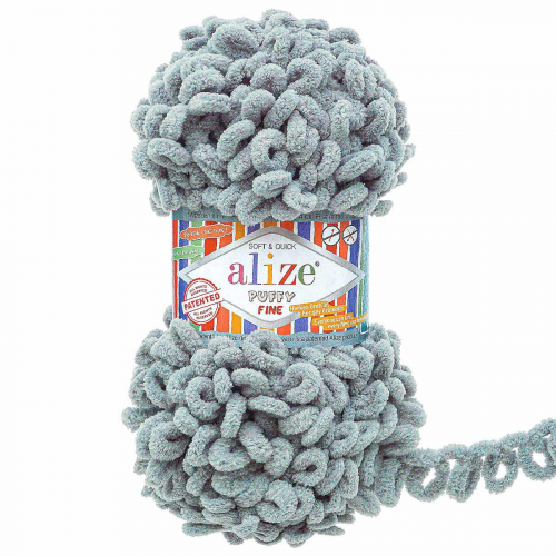 Пряжа Alize 'Puffy Fine' 100г 14м (100% микрополиэстер) (343 угольно-серый)