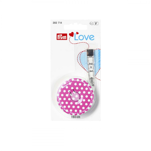 282714 Рулетка Prym 150 см ярко-розовая, Love Prym