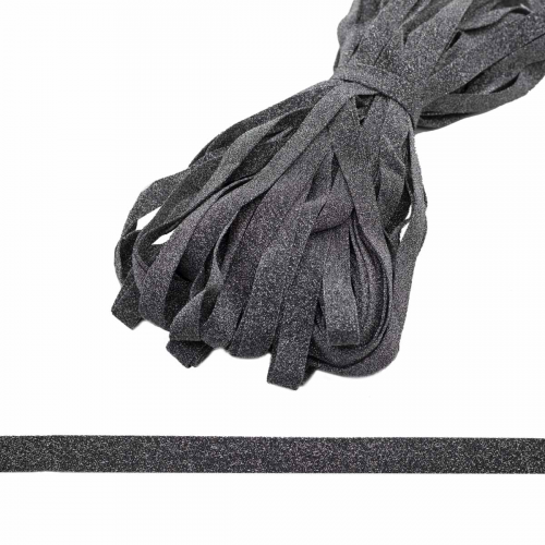 3AR422 Тесьма трикотажная металлизированная, 2см*50м (черный) АЙРИС