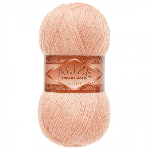 Пряжа Alize 'Angora Gold Simli' 100гр. 500м. (20% шерсть, 5% металлик, 75% акрил) (404 шампань)