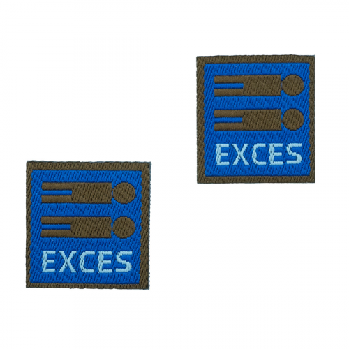 926074 Термоаппликация 'Лейбл EXCES' цв. синий/черный, 2шт, Prym