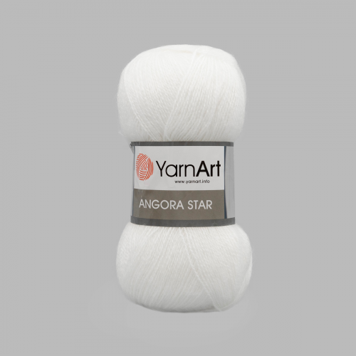 Пряжа YarnArt 'Angora Star' 100гр 500м (20% тонкая шерсть, 80% акрил) (501 белый)