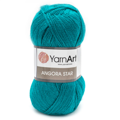 Пряжа YarnArt 'Angora Star' 100гр 500м (20% тонкая шерсть, 80% акрил) (11448 яркая бирюза)