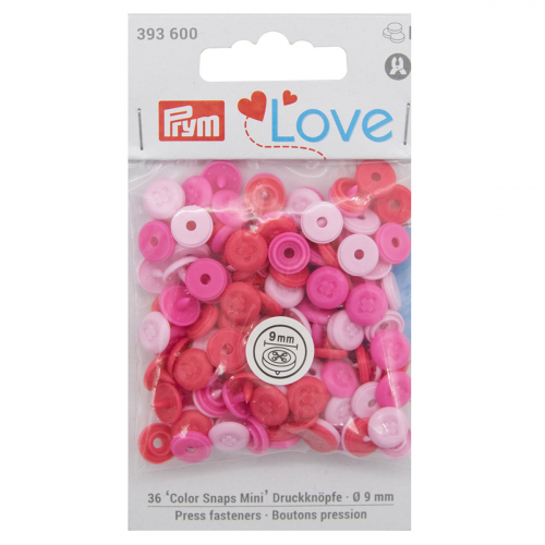 393600 Кнопки ColorSnapsMini имитация стежка Prym Love, розовый 36шт Prym