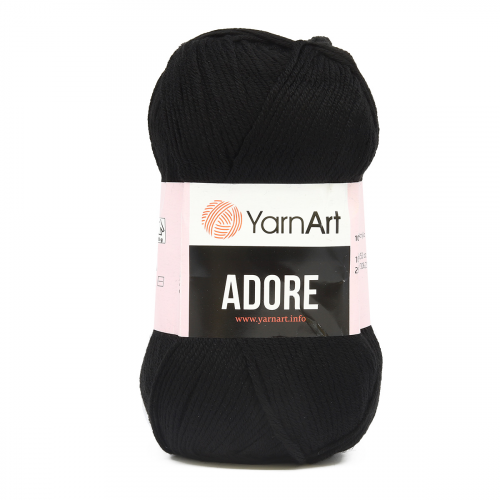 Пряжа YarnArt 'Adore' 100гр 280м (100% акрил с эффектом анти-пиллинга) (354 черный)