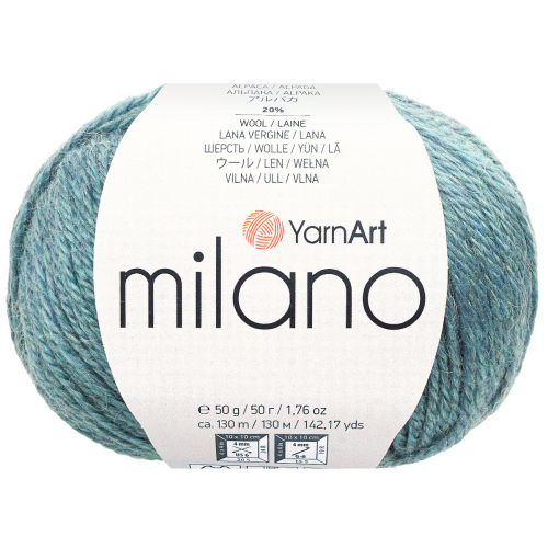 Пряжа YarnArt 'Milano' 50гр 130м (8% альпака, 20% шерсть, 8% вискоза, 64% акрил) (864 бирюза)