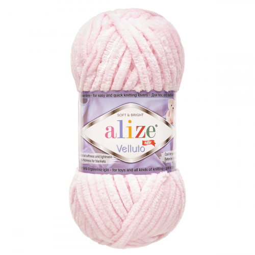 Пряжа Alize 'Velluto' 100гр. 68м. (100% микрополиэстер) (31 детский розовый)