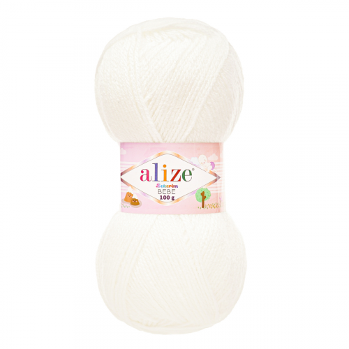 Пряжа ALIZE 'SEKERIM BEBE' 100гр. 320м (100% акрил) (55 белый) Alize