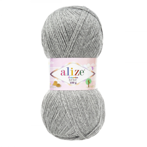 Пряжа ALIZE 'SEKERIM BEBE' 100гр. 320м (100% акрил) (21 серый меланж) Alize