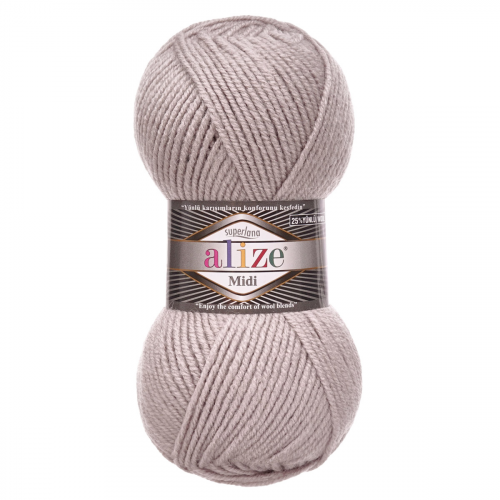 Пряжа ALIZE 'SUPERLANA MIDI' 100гр. 170м (25% Шерсть - 75% Акрил) (652 пепельный) Alize