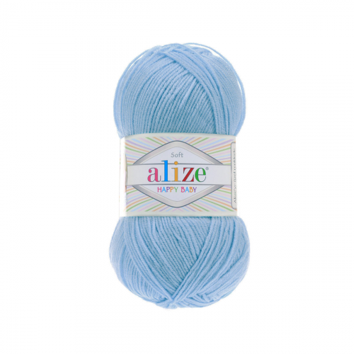 Пряжа ALIZE 'HAPPY BABY' 100гр. 330м (65% Aкрил - 35 % Полиамид) (218 детский голубой) Alize