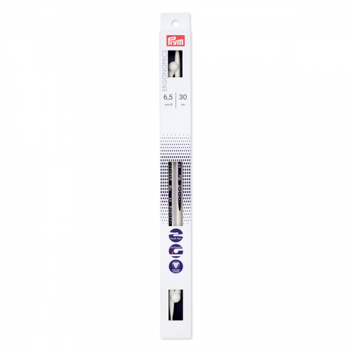 190309 Спицы прямые 6,5мм/30см 2шт, Ergonomics Prym