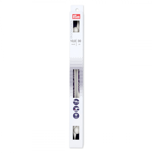 190313 Спицы прямые 10,0мм/30см 2шт, Ergonomics Prym