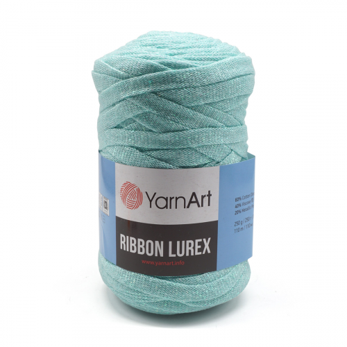 Пряжа YarnArt 'Ribbon Lurex' 250гр 110м (60% хлопок, 20% вискоза, полиэстер, 20% металлик) (738 светлая бирюза)