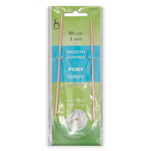 48405 Спицы вязальные круговые COLOUR 3,0 мм*80 см, лососевый, алюм. PONY