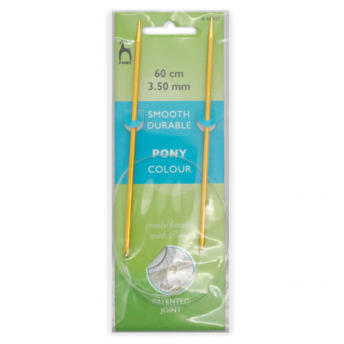 48307 Спицы вязальные круговые COLOUR 3,5 мм*60 см, золотой, алюм. PONY