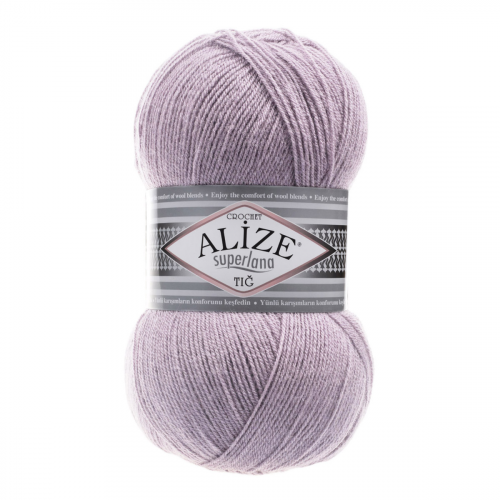 Пряжа ALIZE 'Superlana TIG' 100гр. 570м. (25%шерсть, 75%акрил) (505 пепельно-сиреневый) Alize