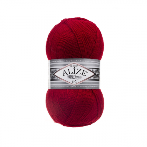 Пряжа ALIZE 'Superlana TIG' 100гр. 570м. (25%шерсть, 75%акрил) (56 красный) Alize