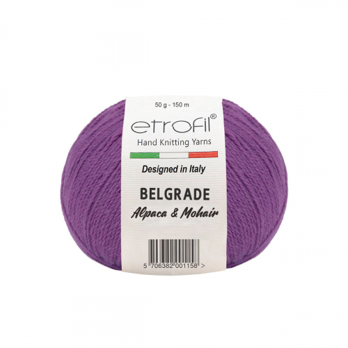 Пряжа Etrofil 'BELGRADE' 50гр 125м (10% кид мохер, 5% беби альпака, 55% полиамид, 30% вискоза) (70614 фиолетовый) ETROFIL