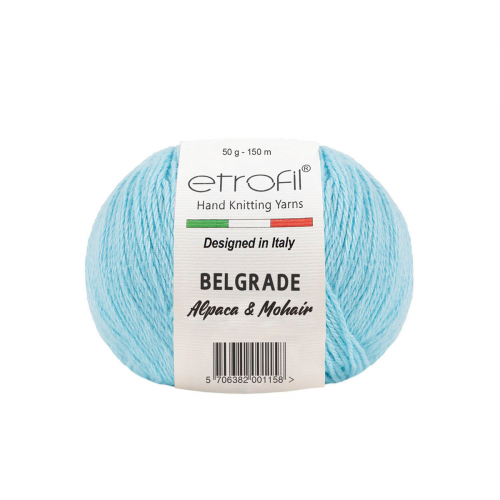 Пряжа Etrofil 'BELGRADE' 50гр 125м (10% кид мохер, 5% беби альпака, 55% полиамид, 30% вискоза) (BL1014 детский голубой) ETROFIL