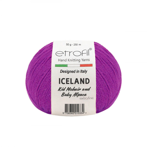 Пряжа Etrofil 'ICELAND' 50гр 250м (10% кид мохер, 5% беби альпака, 55% полиамид, 30% вискоза) (70614 фиолетовый) ETROFIL