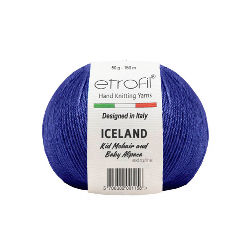 Пряжа Etrofil 'ICELAND' 50гр 250м (10% кид мохер, 5% беби альпака, 55% полиамид, 30% вискоза) (70533 темно-синий) ETROFIL