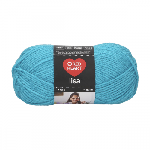 Пряжа Red Heart 'Lisa' 50гр 133м (100% акрил) (00199 насыщенный голубой)