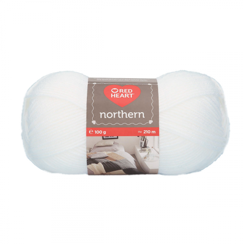 Пряжа Red Heart 'Northern' 100гр 210м (100% акрил) (08200 белый)