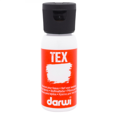 DA0100050 Краска акриловая для ткани, 50 мл, Darwi Tex (007 белый укрывистый)